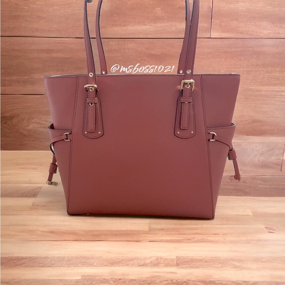 Michael Kors Voyager Leather Tote + Wallet in  Cinnamon BRAND NEW - Picture 6 of 10